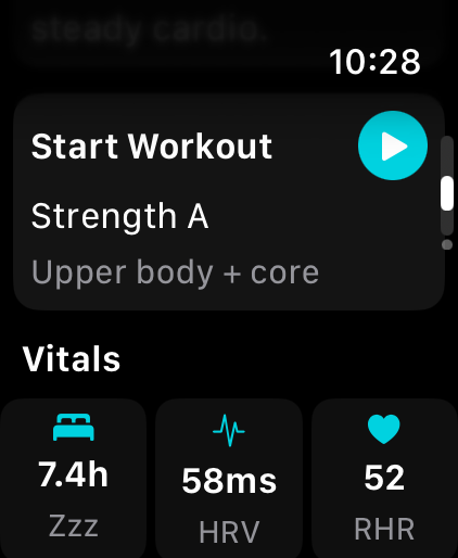 TrainrAI Watch Start Workout